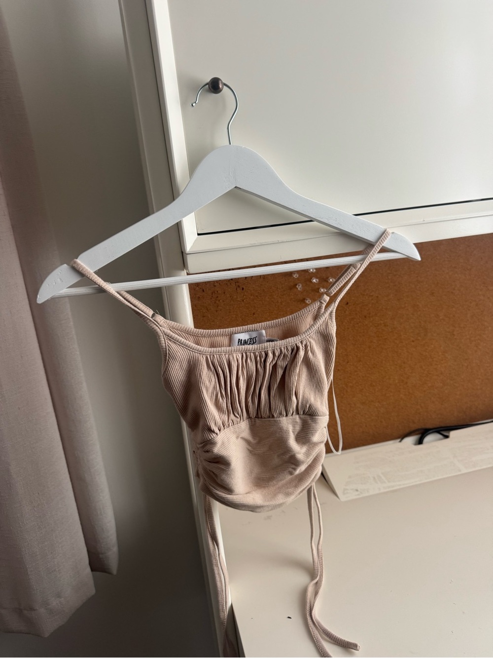 Beige Ruched Cropped Tank Top Princess Polly